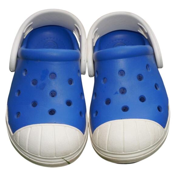 Kids Crocs Blue & White Clog Sandals Size C6 Slip-On Comfort Shoes - Picture 6 of 7